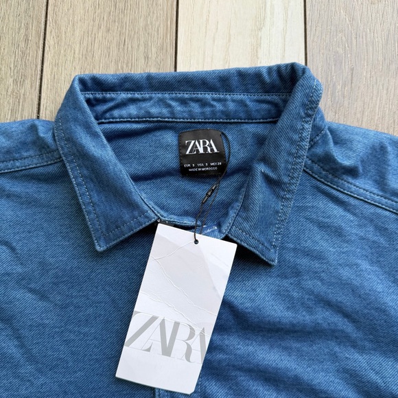 Zara Classic Blue Denim Shirt - Picture 4 of 6